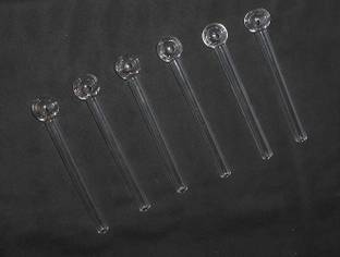 Mee Shisha Glass Oil Burner Pipe 6 inch Transparent Borosilicate Glass Inside Fitting Hookah Mouth Tip