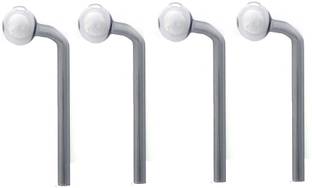 Hookah palace 6 inch Bend Grey Oil Burner Pipe (Pack of 4) Borosilicate Glass Inside Fitting Hookah Mouth Tip