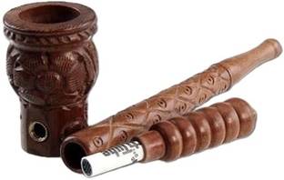 Badabong Badabong Wood Smoking Pipe (10 inches) with ActiTube activated carbon filter Wooden Inside Fitting Hookah Mouth Tip