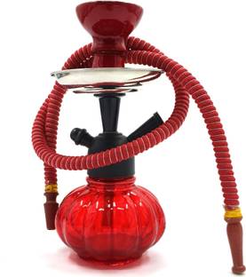 METIER 22 CM Designer Glass Smoking Hookah, Hose Pipe Mouth Tip Chillum Hukka 9 inch Glass Hookah