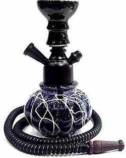 Appraise Home Impex Kharbuza Shaped Glass Hookah Sky Blue 8 inch Glass Hookah