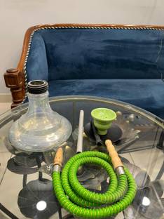 Kaarvee Decore Green and White Pot Set Hookah For Home Decor 6.5 inch Glass Hookah