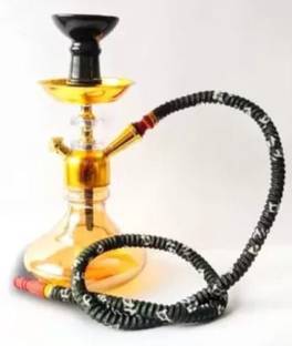 SMOCK STRECH Golden 10 inch Glass, Stainless Steel, Gold Plated Hookah