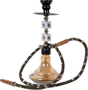 MAHISON LIFESTYLE Premium Designer Gold King Queen 16 inch Crystal, Iron Hookah