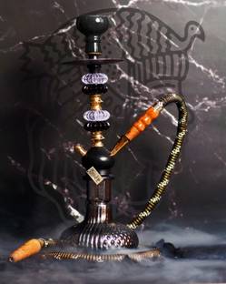 मिसर पफ Classic Russian Base with Premium Rainbow Luster 18.5 inch Glass हुक्का