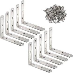 EBCO 25-Pack 2cm x 2cm Right Angle Brackets, Standard Wall Mounting, Stainless Steel Hose Brackets