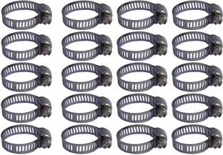 ESEKSAFAR 20pcs Easy Adjustable Pipe Clamp 1inch Size adjust (10-25)mm Hose Clamps