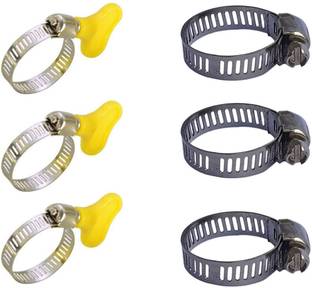 ESEKSAFAR Two type Heavy duty 6pcs 1inch/(16-25)mm/(10-25)mm Pipe Clamp or clips set Hose Clamps