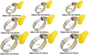 ESEKSAFAR 9pcs 3type Easy Adjustable Butterfly Clamp size 0.75”,1” and 1.25inch Hose Clamps