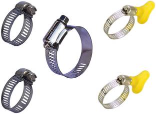 ESEKSAFAR 1pc 1.5inch (21-38)mm & 1”(15-25)mm 2pc Silver 2pc Plastic adjustable Clip/Clamp Hose Clamps