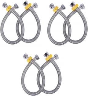 Prestige Stainless Steel 304 GRD Connection Pipe 18 inch Premium Quality Set of 6 Hose Connector