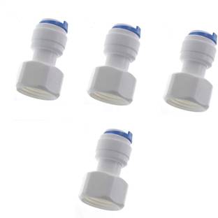Aameria RO 4Pcs Female Direct Valve Straight Connector 1/2" Female Thread X3/8" Push fit Hose Connector