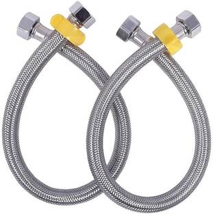 ALPHA SS-304 Grade, 24-INCH Connection Pipe, (2-Piece Set),for Geyser,Wash basin Hose Connector