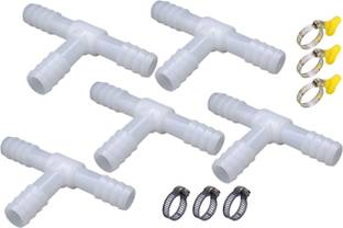 ESEKSAFAR 5pc 3way Connector/Jointer 1/2"/ (14mm) with 6pc Hose Clamp set Hose Connector