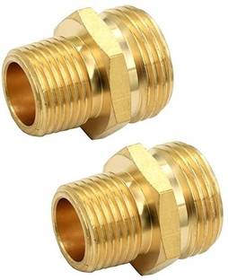 Filfora 3/4” GHT Male x 1/2” NPT Male Connector, Brass Garden Hose Fitting, Adapter Hose Connector