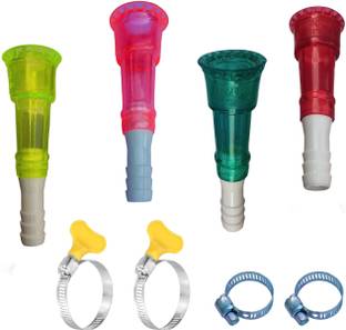 ESEKSAFAR 1/2inch 4pcs Pipe jointer & 1inch 4pcs Pipe Clips set House multiuse (Pack of 8) Hose Connector