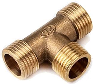 Filfora Male 3Way Brass Pipe Fitting Adapter Coupler Connector for Water Thread-1/2Inch Hose Connector
