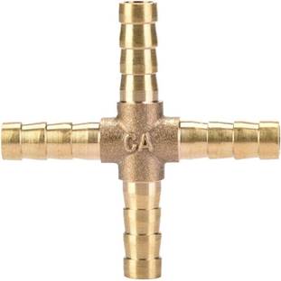 Filfora Connector, Brass Fitting Excellent Effect 4-way Brass for Gas for Water(8mm) Hose Connector