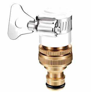 RetLeen 2-in-1 Tap Connector for Hose Pipe, Brass Quick Release Coupling Faucet Adapter Hose Connector