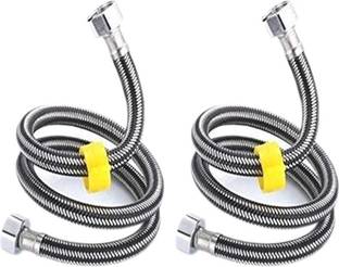 NEW WARE Stainless Steel 304 Connection Pipe Flush Tank, Geyser, Wash Basin ,Bathroom 24 inch Premium Quality (Set of 2) Hose Pipe