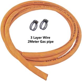ESEKSAFAR Heavy duty 2M Gas pipe With 2pc Clamp 3 Layer wire Gas pipe Hose Pipe