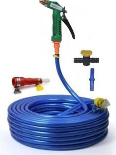 Anshi 5 METER METALLIC BLUE HOSE PIPE WITH ACCESSORIES PIPE (12mm) with Spray Gun Get slightly different in colour of pipe but same quality Hose Pipe
