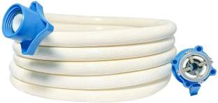 Eaglekart 4 Meter Washing Machine Inlet Hose pipe For Front & Top WM Pipe/Tube with Lock Type Tap Adapter/Connector (3 Meter) White Blue Hose Pipe