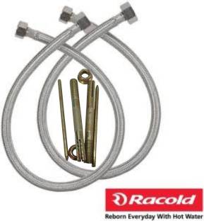 Racold Premium Heavy-duty 304 Grade SS Connection Pipe for geyser with fastener, pack of 2 Hose Pipe