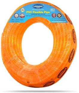Lingaraj 0.75 Inch PVC Flexible Hose Pipe 30m long length, Garden Hose Pipe, Orange Hose Pipe