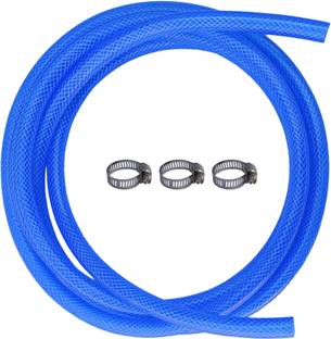 ESEKSAFAR Heavy duty 8mm Lpg Gas/Air Pipe 2meter and 3pc Clamp set (Blue Pipe) for Home, Restaurants & etc Hose Pipe