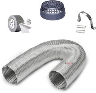 Seavy 6 Inch 8ft Kitchen Chimney Complete Installation Kit (6"8ftKit) Hose Pipe