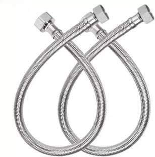 Ramya Stainless Steel Connection Pipe, Chrome Finish Heavy Duty Hose Pipe (24inch) For Washroom And Toilet Hose Pipe