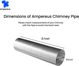 एम्पेरियस CP1 AMPEREUS 4 inch Chimney Pipe Aluminum Duct with Length of 6 Feet Hose Pipe होज़ पाइप