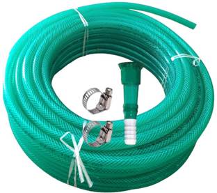 redherring Garden Hose Flexible Water Pipe with Hose Connector and Clamps Braided (30Meter) with Double Latex Core Metal Nozzle Water Spray Gun Braided Outer Layer Hose Pipe