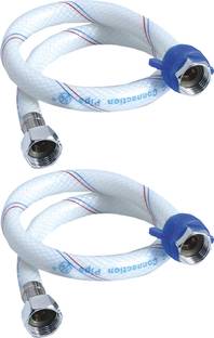RN PVC Connection Pipe for Geyser, Wash Basin and Toilet Seat Flush with Spanner Length:- 30" RN63161675_White (Pack of 2) Hose Pipe