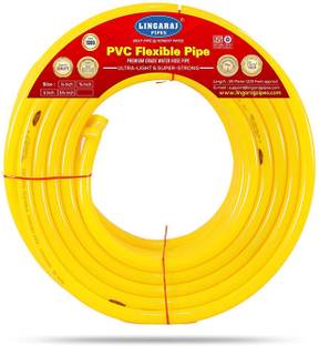 Lingaraj 0.75 inch, 30 Meter Long Premium Quality Pipe|Water Pipe|Garden PVC Pipe-0.75 inch|30 meter|Yellow Colour Hose Pipe