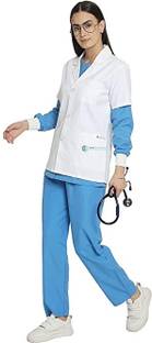 SEEMESH Lab Coat_Half Sleeves_Polycotton_White_XL Shirt Hospital Scrub