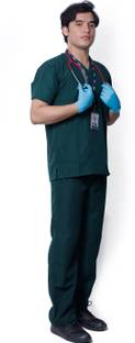 Spotview Classic Scrub Suit Set For Men| Poly Viscose Fabric | Multiple Pockets | V-Neck Shirt, Pant Hospital Scrub