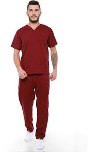 SMC DOCTOR SCRUB Suit , Kurta - Payajama Size Small (36) Maroon (S) Pant, Shirt Hospital Scrub