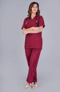 SMC hospital scrub suit for doctors [MAROON] Pant, Shirt Hospital Scrub