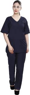 FABUNIFORMS Women V-Neck Scrub Suit For Surgeons OT Dress Shirt, Pant Hospital Scrub