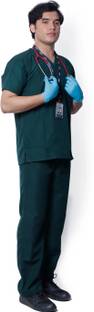 Spotview Classic Scrub Suit Set For Men| Poly Viscose Fabric | Multiple Pockets | V-Neck Shirt, Pant Hospital Scrub