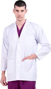 MediMarche Men's Lab Coat for Doctors & Medical Students | Cotton Apron with 3 Pockets Gown Hospital Scrub