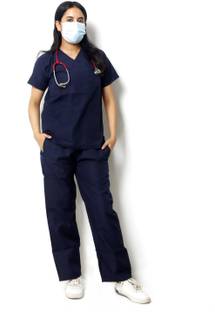 Spotview Classic Scrub Suit Set For Women| Poly Viscose Fabric | Multiple Pockets |V-Neck Shirt, Pant Hospital Scrub