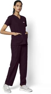 Knya med Classic Women's 10-Pocket Essential Scrub Suit Gown Hospital Scrub