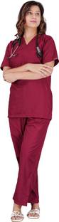 SMC DOCTOR SCRUB VISCOSE LIGHT WEIGHT MAROON-XXL Pant, Shirt Hospital Scrub