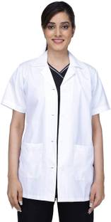 SEEMESH Unisex Half-Sleeve Cotton Lab Coat Best Apron for Doctors, Nurses, Students Shirt Hospital Scrub