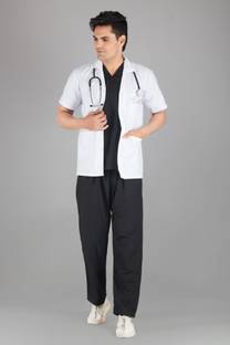 redowl Lab Coat Half Sleeve,Apron,Uniform For Doctor/Medical Supplies/Students (Size L) Shirt Hospital Scrub