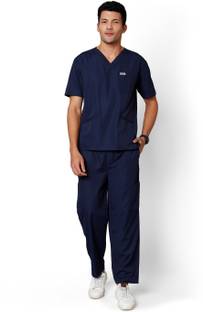 Knya med Classic Men's 10-Pocket Essential Scrub Suit Pant, Shirt Hospital Scrub