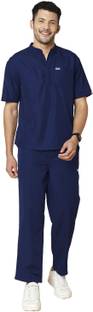 Knya med Classic Men's Mandarin Collar Scrubs Gown Hospital Scrub